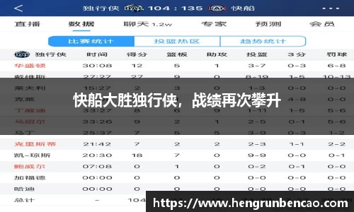 快船大胜独行侠，战绩再次攀升