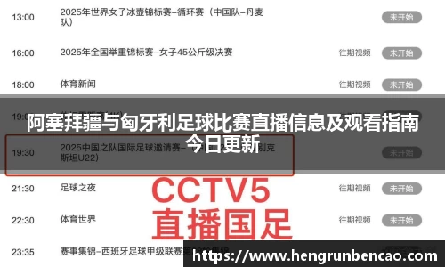 阿塞拜疆与匈牙利足球比赛直播信息及观看指南今日更新